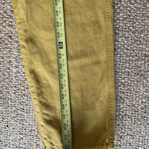 Nili Lotan mustard Luna cargo cropped frayed hem S6 - Picture 3 of 7